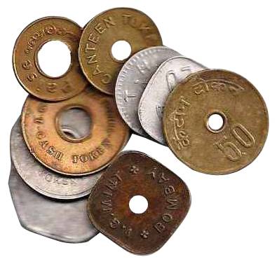 Collection of Mint Tokens (9), Bombay Mint (4): Brass - 50, 10 and 5 Pasie, Aluminum – 20 