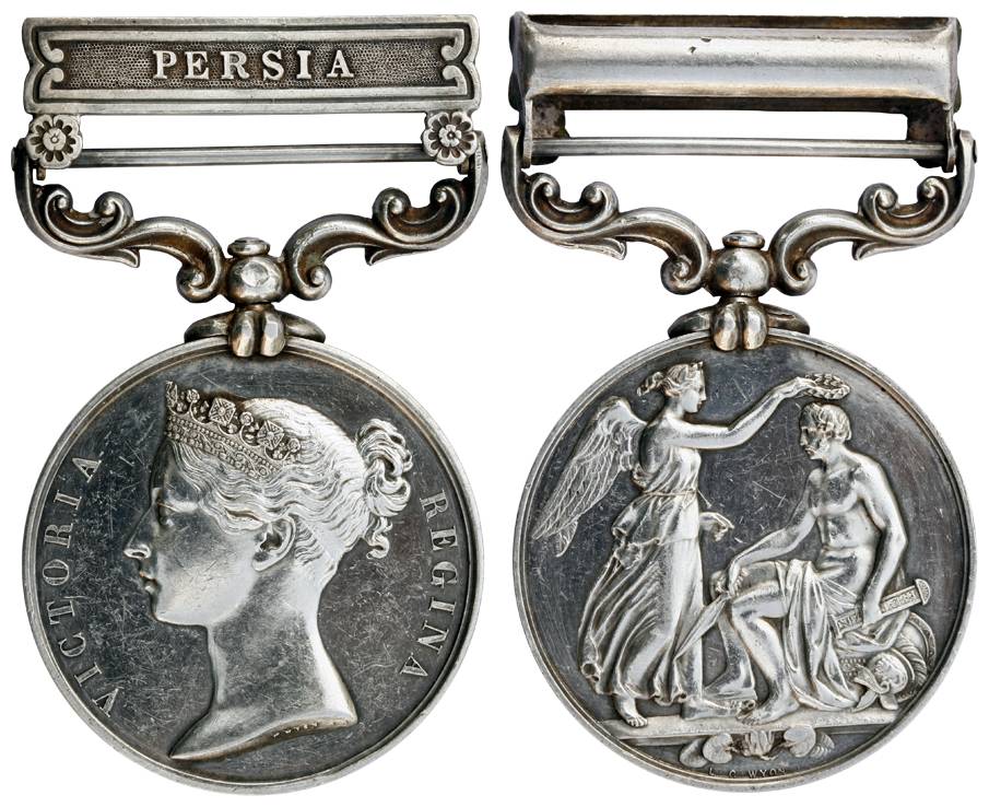 India General Service Medal, Victoria, Silver, 47.6 g, bust of the Queen to left on obv, G