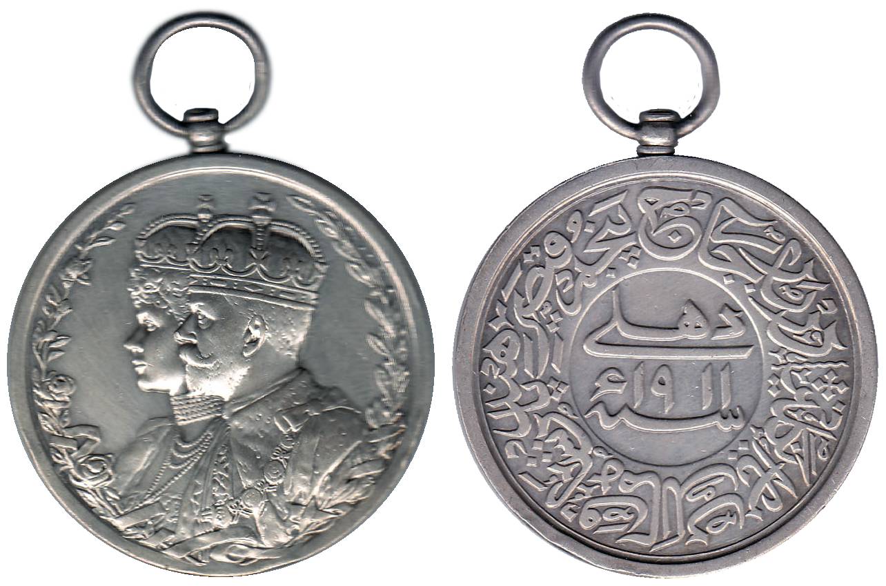 George V, Silver, Delhi Durbar Medal, 1911, conjoined busts of the Emperor and Queen on ob