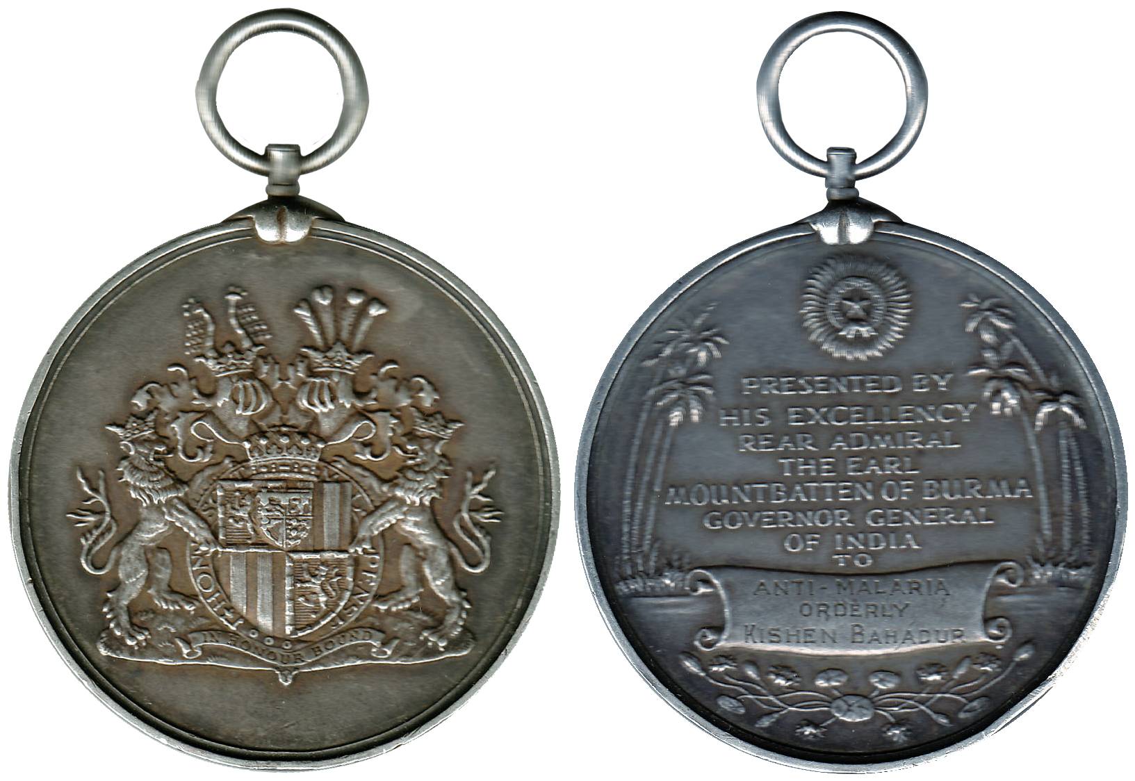 Viceroy of India &amp; Governor General Presentation Medal, Silver, arms on obv, landscape