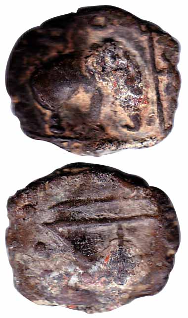 Sangam Cheras, Copper, a royal elephant standing to right with a few symbols on top on obv