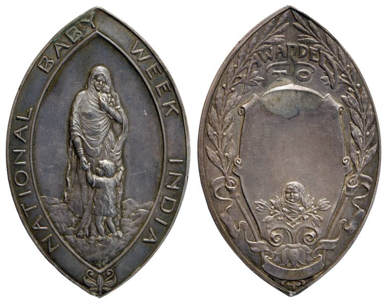 National Baby Week Medal, Silver, 30.30 g, a mother and a child in the centre of the oval 