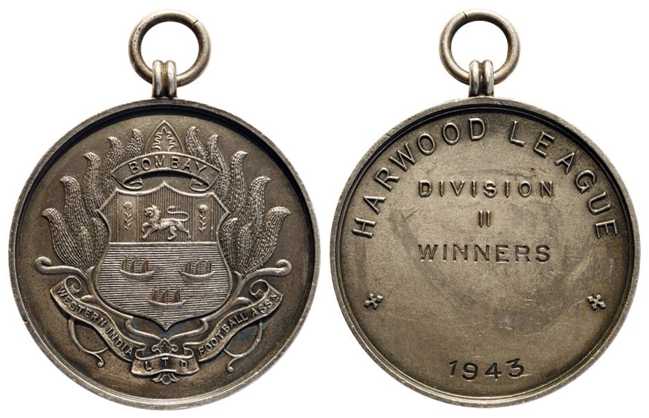 Harwood League Medal, Silver, 30.00 g, shield of the Western India Football Association Lt