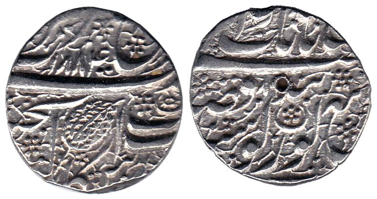 Ranjit Singh, Silver Rupee, Amritsar Mint, VS 1884. About Very Fine, Scarce