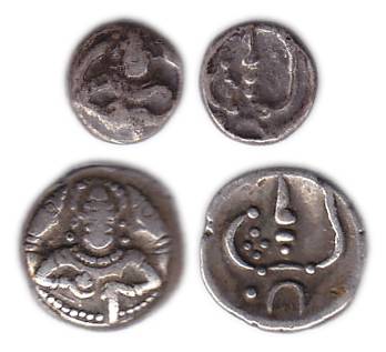 Silver (2), Putin and 2 Putins, goddess on obv (KM 5, 2). About Very Fine, Scarce. 2 coins