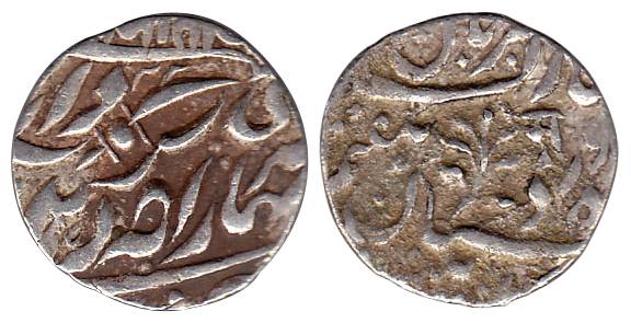 Silver, ¼ Rupee, Shri Mataji type, Nagari initial ma on rev, Jodhpur Mint. About Very Fine