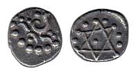 Bala Rama Verma I, Gold, ½ Chuckram, ND, AD 1800-1860 (KM 5). About Extremely Fine, Very r