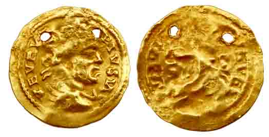 Roman Imitation, Gold, 1.69 g, 5-6th century AD, Denari type with the portrait of the king