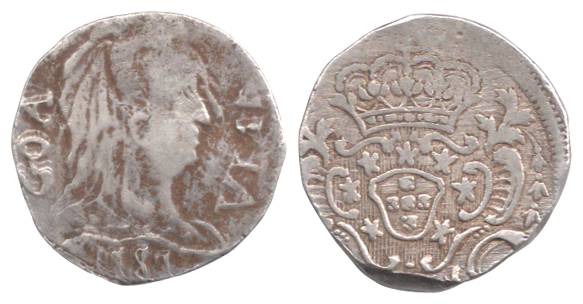 Goa, Jose I, Silver, Rupia, 1780 (KM 175). Posthumous issued of Joseph I. About Very Fine,