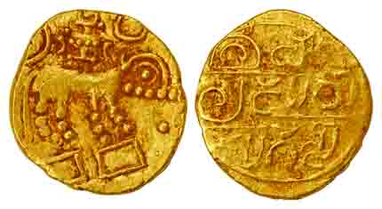 Hoyasalas of Dwarasamudra, Vinayaditya (AD 1047-1098), Gold, 4.00 g, Gadyana, a lion walki