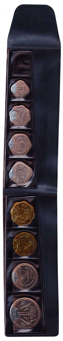 UNC Set of 1970, Food For All, Bombay Mint, Set of 8 coins (RB# 25). In original packing, 