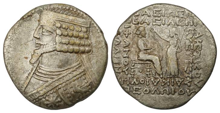 Iran, Parthia, Phraates IV (38-2 BC), Silver, 11.79 g, diademed Tetradrachm, bust of the r