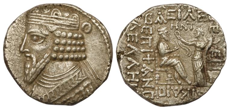 Iran, Parthia, Gotarzes (AD 40-51), Silver, 14.70 g, Tetradrachm, bust of the ruler to lef