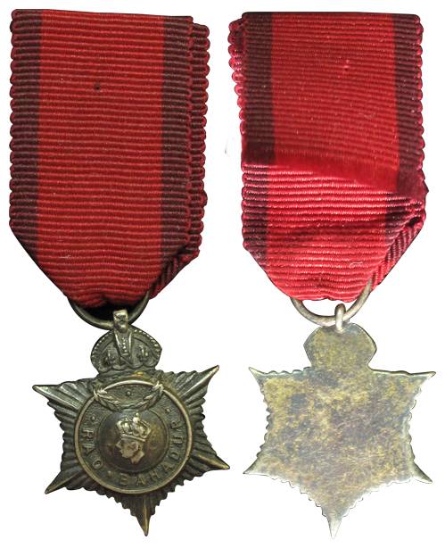 George VI, Silver, miniature of Indian Title Badge, Rao Bahadur, unnamed. Very Fine+, Scar