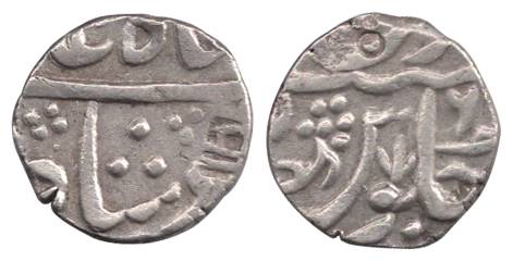 Vafgaon Mint, Silver, ½ Rupee, in the name of Shah Alam II, RY 6, Nagari Vaa counter-marke