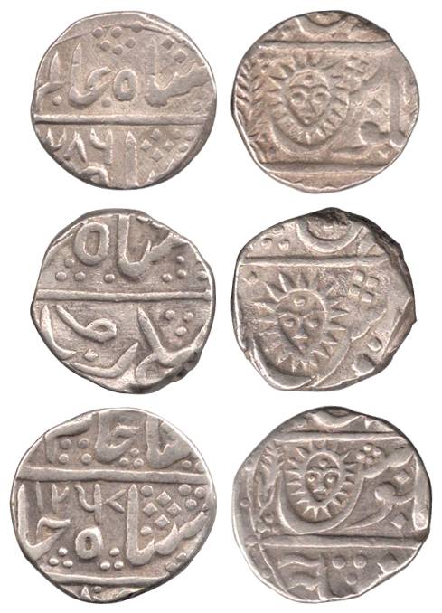 Silver (28), Rupee, assorted lot of carious types and varieties of the Indore state rupees