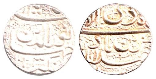 Jahangir, Silver, Rupee, Ahmedabad Mint, Muzaiyan couplet type, AH 1023 (149.2). About UNC