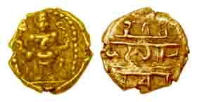 Vijayanagara Empire, Tirumalaraya, Gold, 1.73 g, ½ Pagoda, Tirupati Balaji type with the H