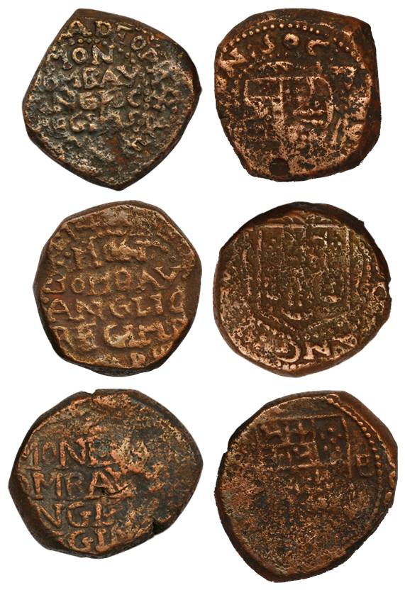 Bombay Copperoon, Copper (3), BOMBAY ANGLICA type on obv, fleet of ships on rev. About Ver