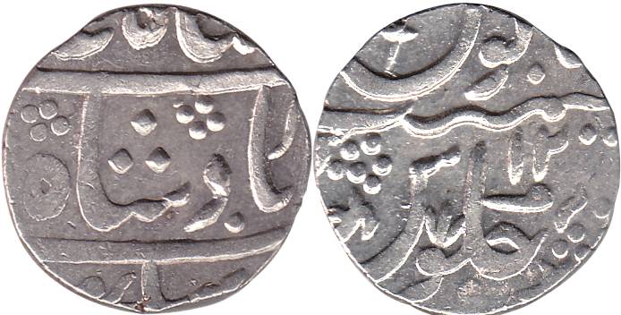 Chandor Mint, Silver, Rupee, in the name of Shah Alam II, RY 12.About UNC, Scarce.