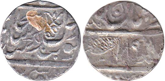 Multan Mint, Silver, Rupee, 1898, mint name on top on rev. About Very Fine, Rare.