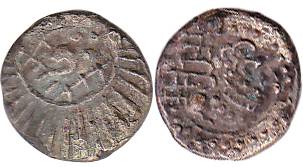 Eastern Chalukyas, Vishnukundin-type, Copper, 1.22 g, usual conch shell on obv, a seated t