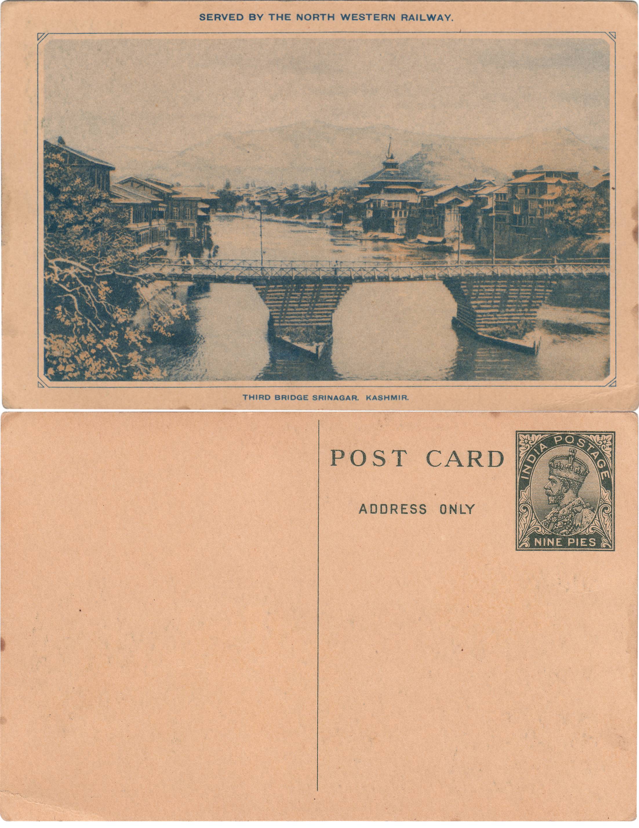 Picture Post Cards of British India, George V, 9 Pies, the picture depicting the Third Bri