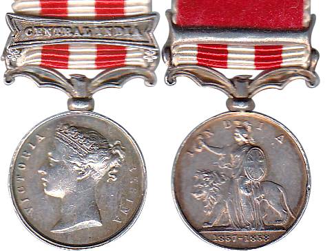 Mutiny Medal, Victoria, Silver, MiniatureMedal of the large Mutiny Medal of 1858, CENTRAL 