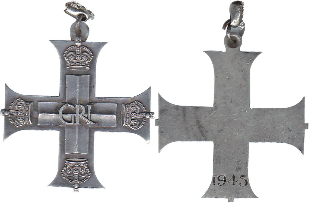George VI, Silver, Military Cross, 1945, Cross with GRI initials in the centre and four cr