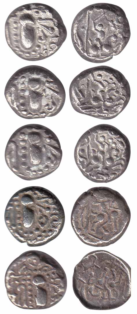 Indo-Sassanians, Malwa Gadhaiya-derivative coin, anonymous, 13th century AD, Billon (5), s