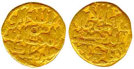 Muhammad Shah III bin Tughlaq, Gold, 10.98 g, Tanka, in the name of al-Hakim II, fi zaman 