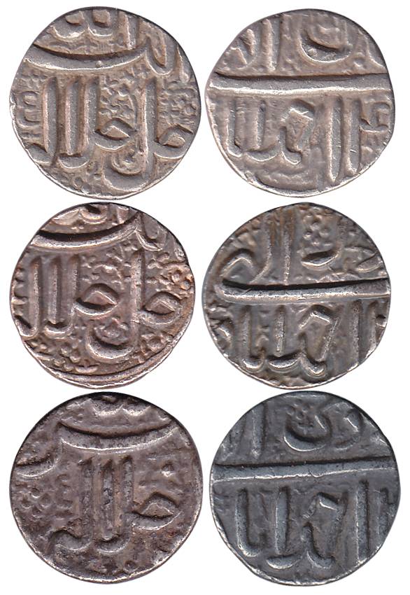 Akbar, Silver (3), ½ Rupee, Ahmedabad Mint, Allahu Akbar type, Azar, Aban and Di Months.Ve