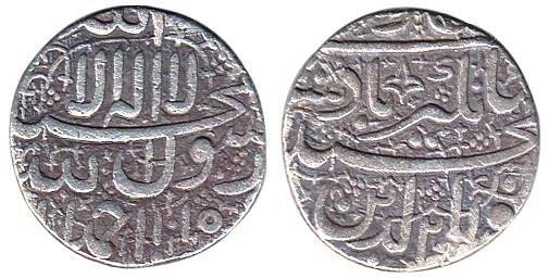 Jahangir, Silver, 13.56 g, Heavy Rupee, Ahmedabad Mint, Kalima type AH 1015/20 (KM 152.2).
