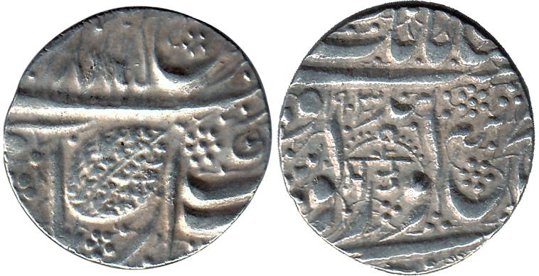 Amritsar Mint, Silver, Rupee, Chhatra(Royal Umbrella) type with Gurumukhi Sat below the Ch