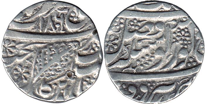 Amritsar Mint, Silver, Rupee, 1806 error for 1860 on obv. Very Fine, Scarce.