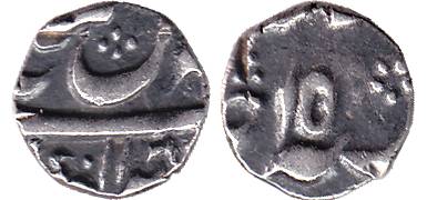 Murshidabad Mint, Silver, 1/8 Rupee, in the name of Shah Alam II, mint name off flan, AH 1