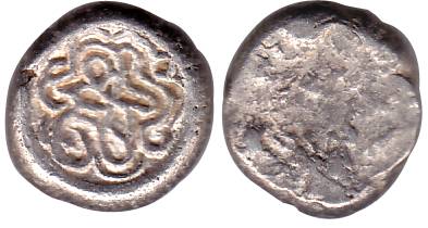 Punch-marked coins, Kashi Janapada, Silver, 3.10 g, Single Symbol type of the famous Agra 