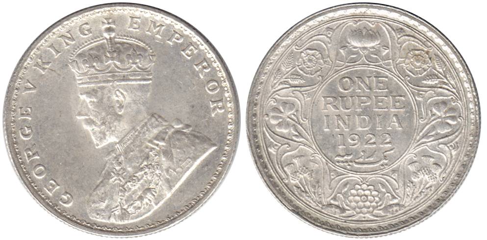 George V, Silver, Rupee, 1921, Bombay mint (Prid# 228). About UNC, Scarce