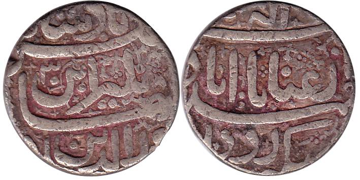 Jahangir, Silver, 14.22 g, Heavy Rupee, Ahmedabad Mint, Inayat couplet, RY 3 (KM 158.3). A