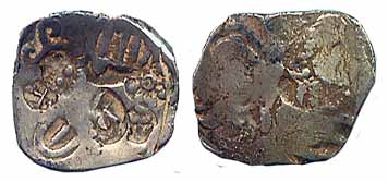 Punch-marked Coins, Kosala Janapada, 5th century BC, Silver (2), Vimashatika, four-symbol 