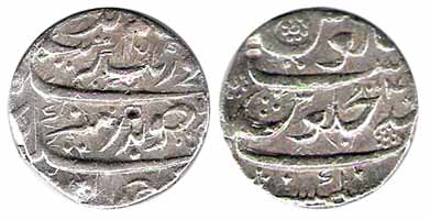 Aurangzeb, Silver, Rupee, Sangamner Mint, AH 1115/4x (KM 300.80). An important historical 