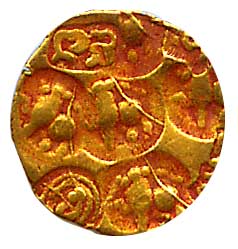 Chalukyas, Gold, Punch-marked type, Pagoda, five punches of a lion to left type and others