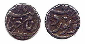 Jahangir, Silver, 1/8 Rupee, Kabul Mint, Noor Dah couplet, the couplet refers to the long 