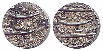 Shah Jahan, Silver, Rupee, Multan Mint, four-line legend type, mint name at bottom on obv;