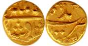 Alamgir II, Gold, 3.25 g, Pagoda, Imtiyazgarh Mint, nearly complete mint name in rev. Abou
