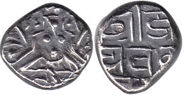 Paramaras of Malwa, Jaya Varman, Silver, 2.00 g, Goddess Lakshmi on obv, Nagari legend, sh