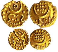 Rama Varma , Gold (2),AnatarayaFanam and ½ Fanam, Issued During the reign of Rama Varma (1