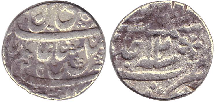 Murshidabad Mint, Silver, Rupee, in the name of Shah Alam II, AH 118x/12, a crescent on ob