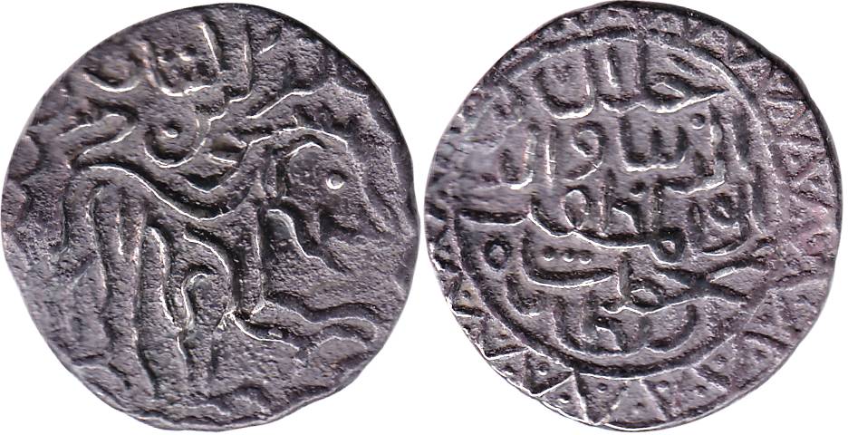Jalal ud din Muhammad Shah, Silver, Lion Tanka, Lion roaring to right type (G&G# B342). Br