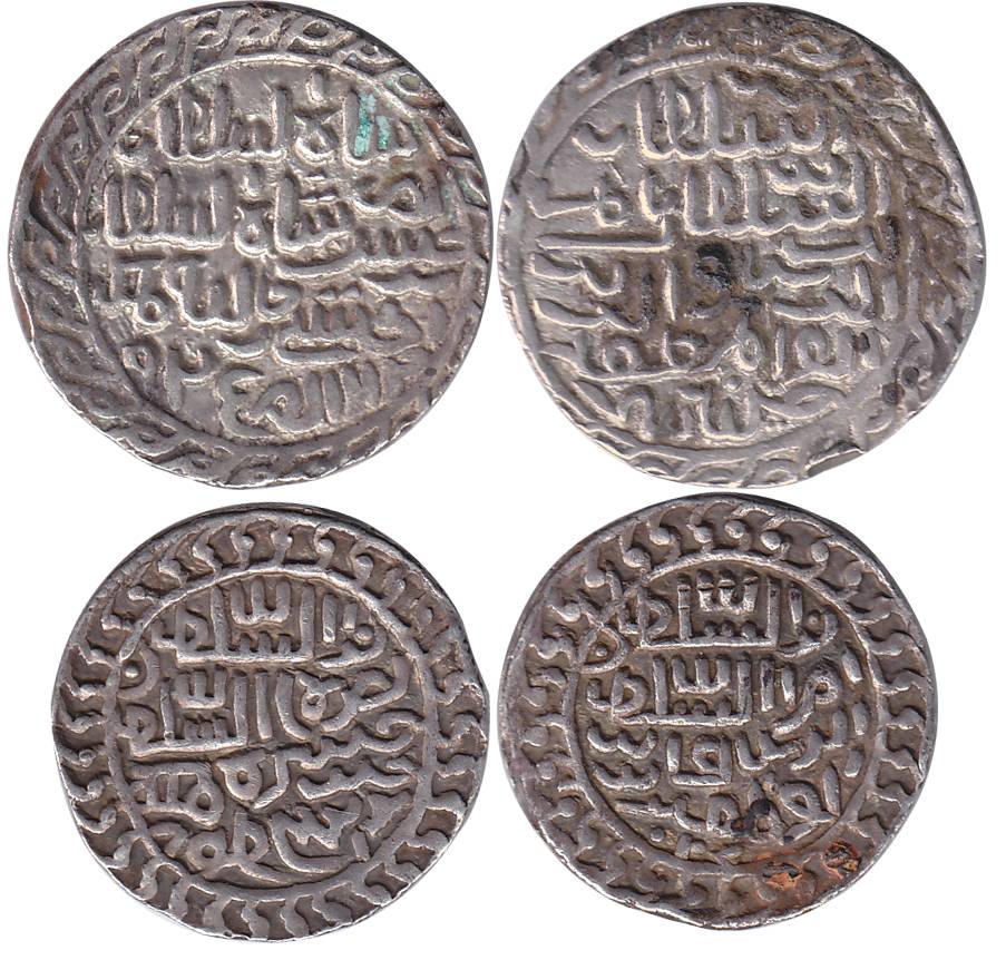 Nasirud din Nusrat Shah, Silver (2), Tanka, Husainabad Mint, AH 925 (G&G# B818). Very Fine